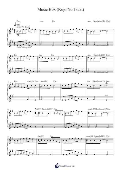 Music Box (Kojo No Tsuki) Sheet Music by George Winston-Arr.Sigjeff