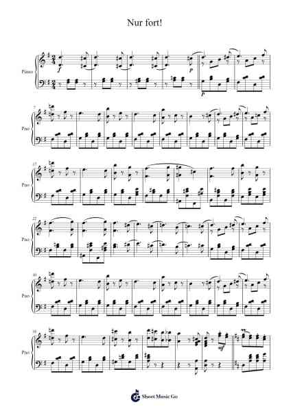 Nur fort! Sheet Music by Johann Strauss II-Arr.Thornnah