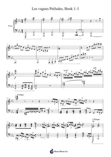 Les vagues Préludes, Book 1: I Sheet Music by Joseph Woodward-Arr.Blairharte Titess