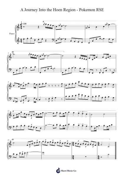 A Journey Into the Hoen Region - Pokemon RSE Sheet Music by Go Ichinose-Arr.Attmen Keycie