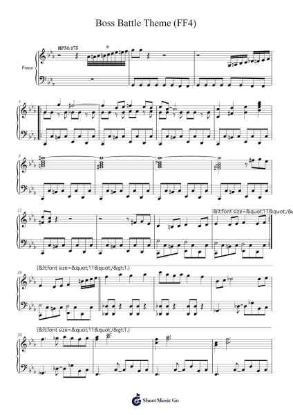 Boss Battle Theme (FF4) Sheet Music by Jun Chikuma-Arr.Souyet Jamesnolds