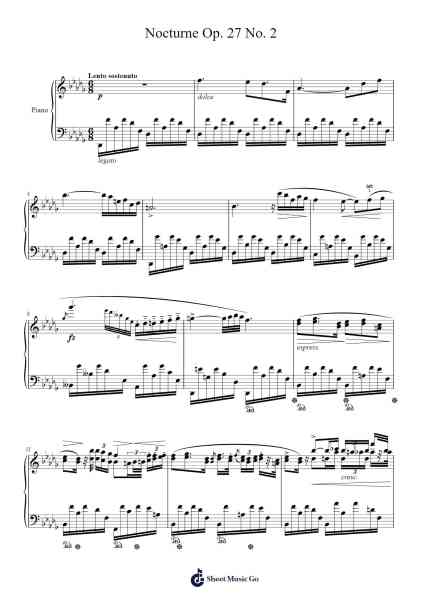 Nocturne in D♭ Major, Op. 27, No. 2 Sheet Music by Frédéric Chopin-Arr.Poundnions