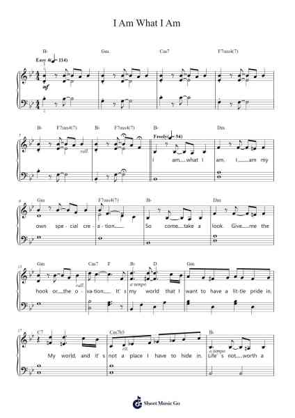 I Am What I Am Sheet Music by Jerry Herman-Arr.Drylie