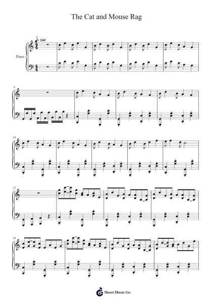 The Cat and Mouse Rag Ноты для фортепиано от Warald Kipfrank-Arr.Jillcooke Murday