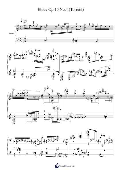 Étude Op. 10 No. 4 in C Sharp Minor "Torrent" Sheet Music by Frédéric Chopin-Arr.Francesphrey Faholmes