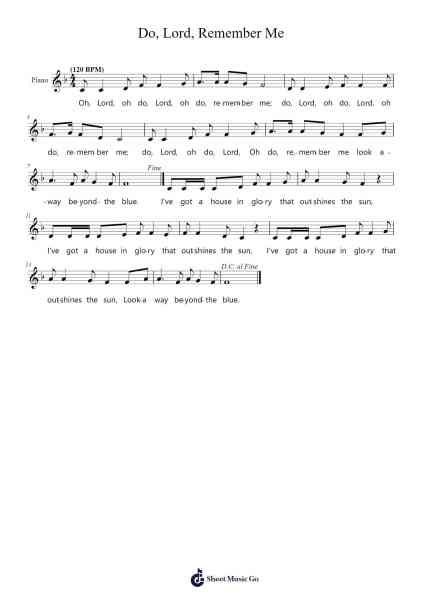 Do, Lord, Remember Me Sheet Music by Misc Praise Songs-Arr.Penlith