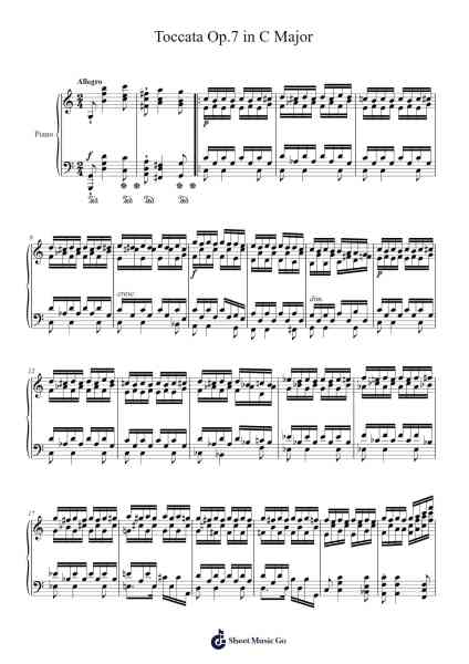 Toccata in C Major, Op. 7 - Schumann Sheet Music by Robert Schumann-Arr.Faitheten Finntham