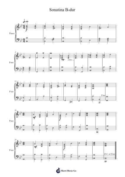 Sonatina B-dur Sheet Music by -Arr.Reyblume Poundtor