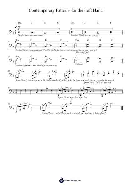 Contemporary Patterns for the Left Hand Sheet Music by Unknown author-Arr.Lewcar