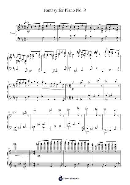 Fantasy for Piano No. 9 Sheet Music by S. M. Kudlo-Arr.Chrisphael Reedno