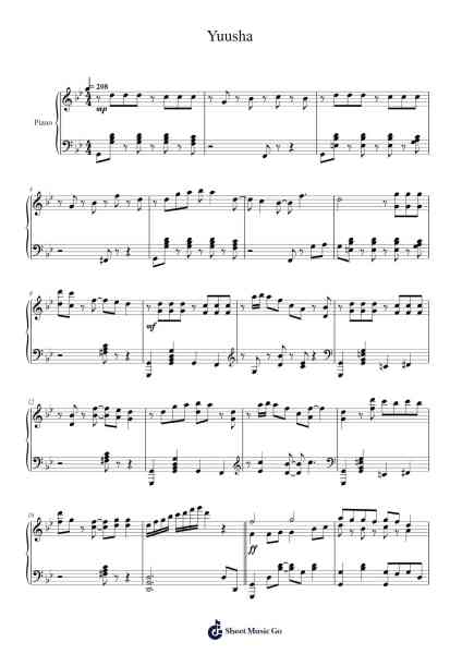 Yuusha Sheet Music by YOASOBI-Arr.Toddgail