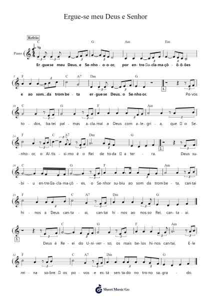 Ergue-se meu Deus e Senhor Sheet Music by Carlos Caldeira Marques-Arr.Leolop Faypys