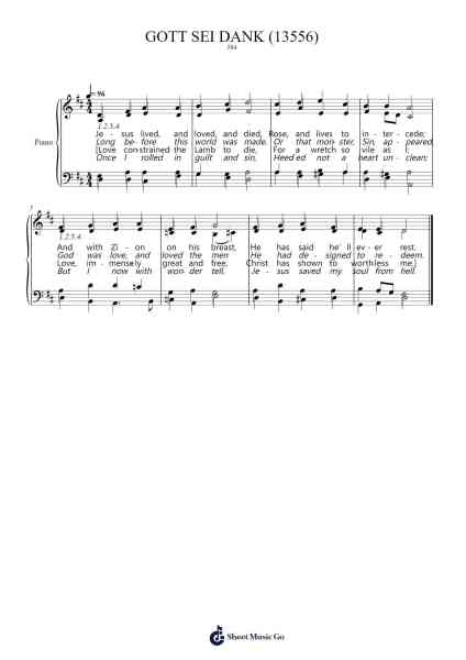 In His Love He Redeemed Them Musica per pianoforte di Johann Anastasius Freylinghausen - Arr.Gisbey Gregbins