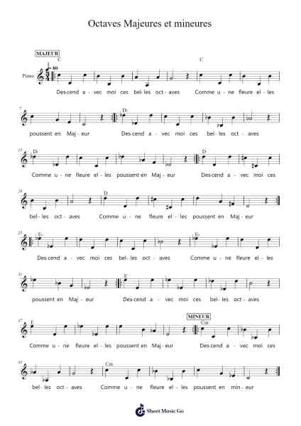 Octaves Majeures et mineures Sheet Music by Babaoo-Arr.Bystrong
