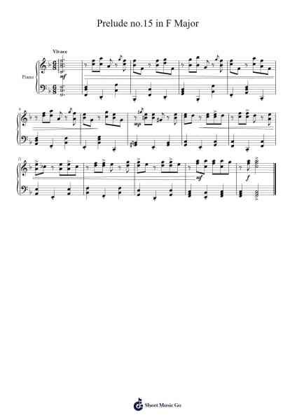 Prelude No. 15 in F Major Sheet Music by F. Golin-Arr.Gorale Wattia