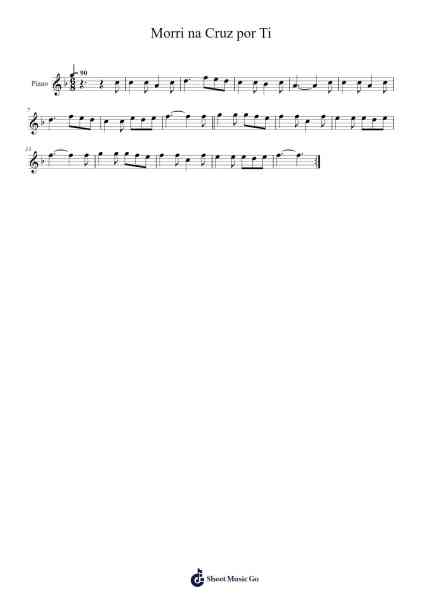 Morri na Cruz por Ti Sheet Music by -Arr.Paggai Noelsay