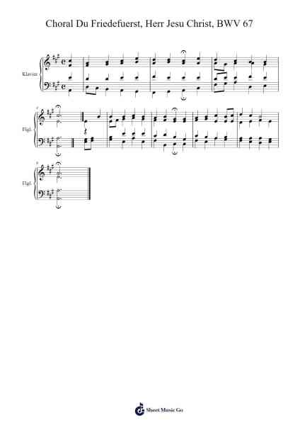 Choral Du Friedefürst, Herr Jesu Christ, BWV 67: No. 7 Sheet Music by Johann Sebastian Bach-Arr.Wanbooth