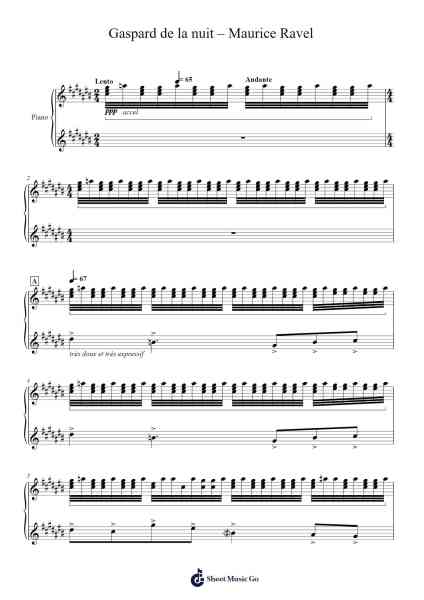 Gaspard de la nuit: Ondine Sheet Music by Maurice Ravel-Arr.Huthorne