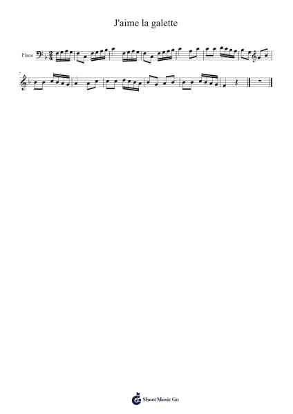 J'aime la galette Sheet Music by -Arr.Holmesmax