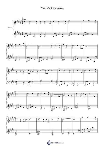 Yuna's Decision Sheet Music by Holtges Genemiah-Arr.Losopp Webslin