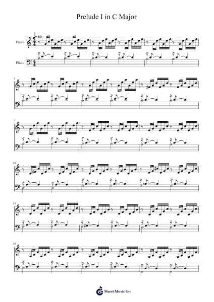 Das wohltemperierte Klavier I, BWV 846-869: Prelude I in C Major, BWV 846 Sheet Music by Johann Sebastian Bach-Arr.Woodthorne Rylee