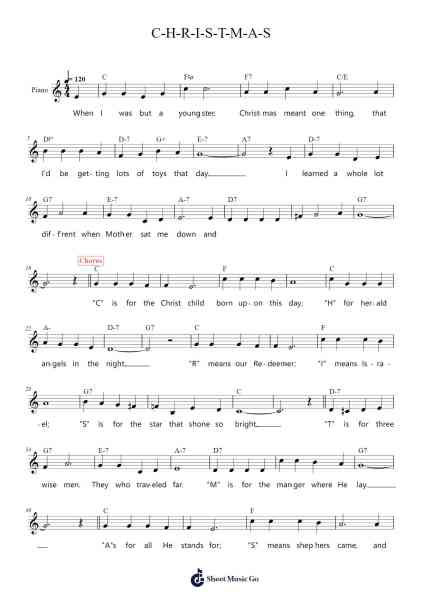C-H-R-I-S-T-M-A-S Sheet Music by Eddy Arnold-Arr.Wyli