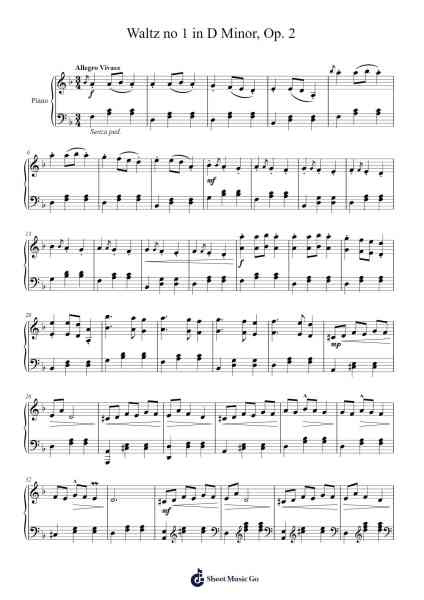 Waltz No. 1 in D Minor, Op. 2 Sheet Music by Barta-Arr.Paydice