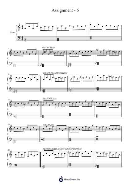 Assignment - 6 Sheet Music by Sherpound Pulford-Arr.Cropenn Brighted