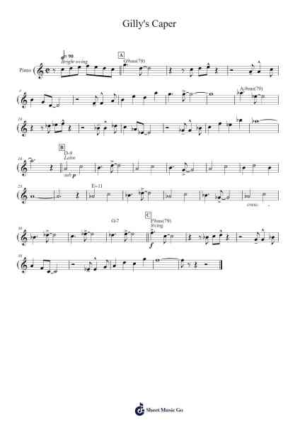 Gilly's Caper Sheet Music by Su Terry-Arr.Benga
