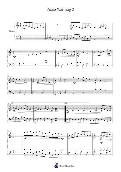 Piano Warmup 2 Sheet Music by Childsper-Arr.Jendine