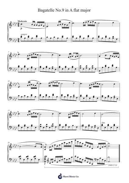 Bagatelle No.9 in A flat major 樂譜由 undefined - 編曲 Elroydie Bellmann