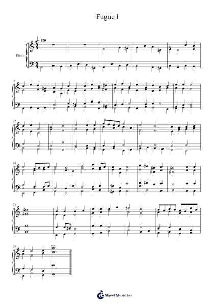 Fugue in C Major, BWV 846: II. Fugue Sheet Music by Johann Sebastian Bach-Arr.Harjo