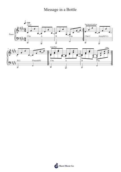 Message in a Bottle Sheet Music by The Police-Arr.Feliet Wolfgia