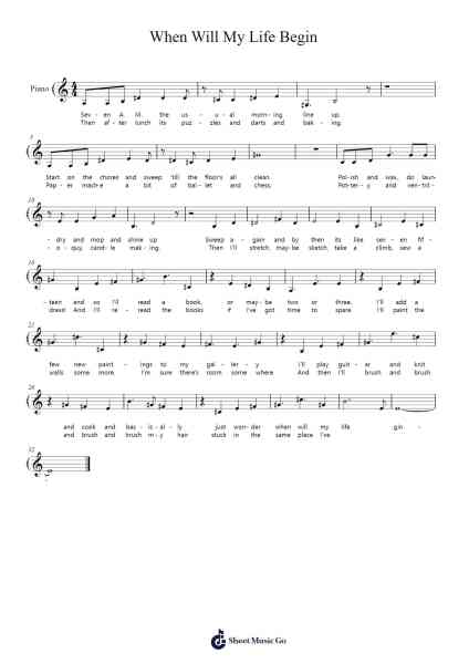 When Will My Life Begin Sheet Music by Alan Menken-Arr.Joeswift Mcyves