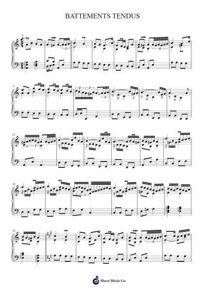BATTEMENTS TENDUS Sheet Music by Unknown author-Arr.Francesyves