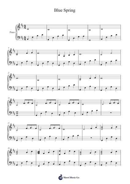 Blue Spring Sheet Music by Wheatbird-Arr.Lespenn