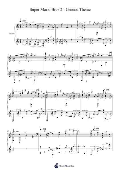 Super Mario Bros 2 - Ground Theme Sheet Music by -Arr.Diabaird