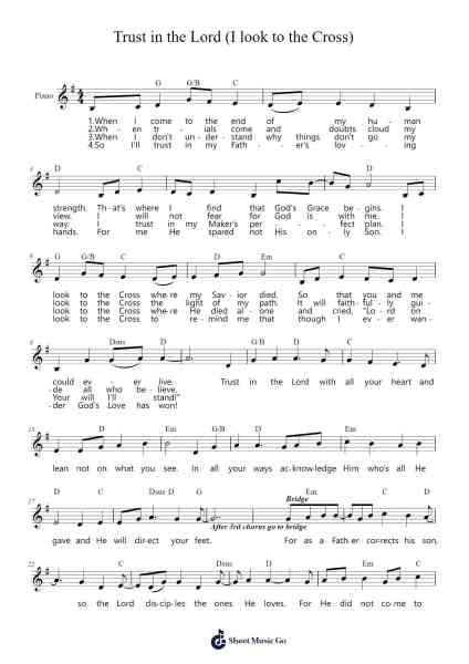 Trust in the Lord (I look to the Cross) Sheet Music by Brad White-Arr.Sylgou
