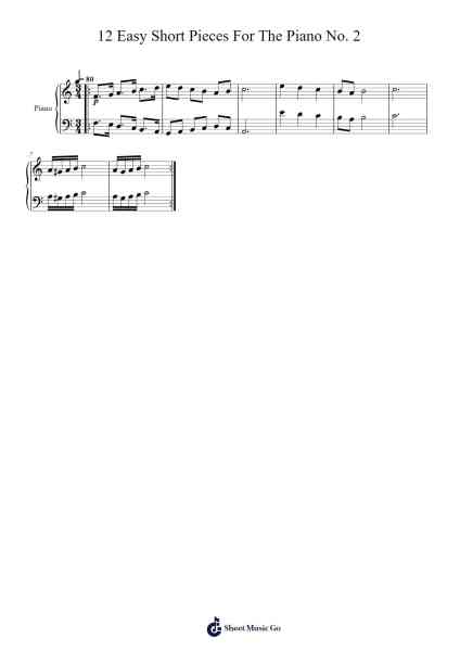 12 Easy Short Pieces For The Piano No. 2 Sheet Music by Loudan Stephen Alexenov Stradinoff-Welkinstein-Arr.Cookeda