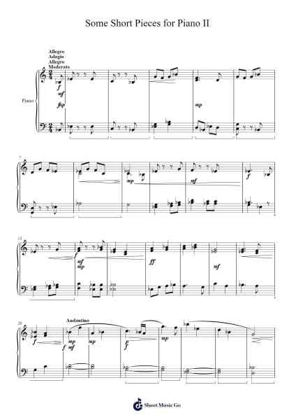 Some Short Pieces for Piano II Sheet Music by Vanis Jesnan-Arr.Blandel