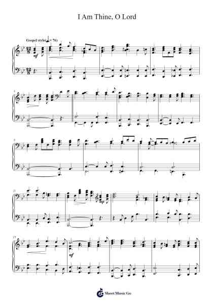 I Am Thine, O Lord Sheet Music by Fanny Crosby/William H. Doane-Arr.Brookecher Nicksie