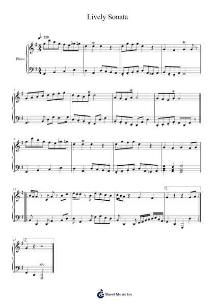 Lively Sonata Sheet Music by maxstanley205-Arr.Sigice