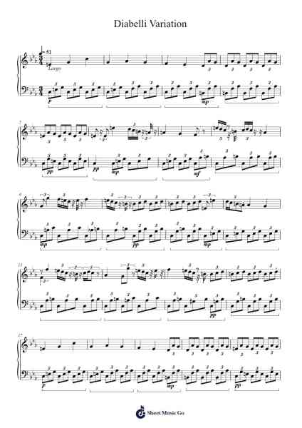 Diabelli Variation Sheet Music by Edgar Girtain IV-Arr.Virgreg