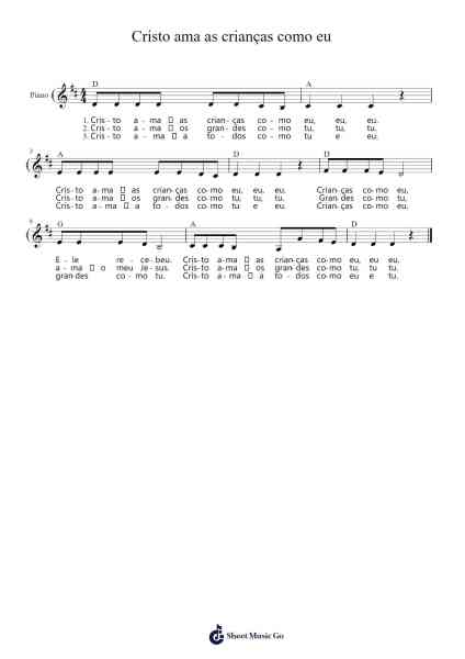Cristo ama as crianças como eu Sheet Music by Misc Traditional-Arr.Phillen Gillpont