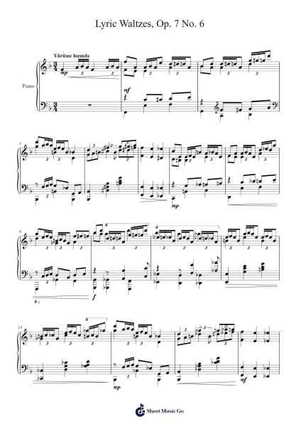 Lyric Waltzes, Op. 7 No. 6 Sheet Music by Yağız Arslan-Arr.Orcolm