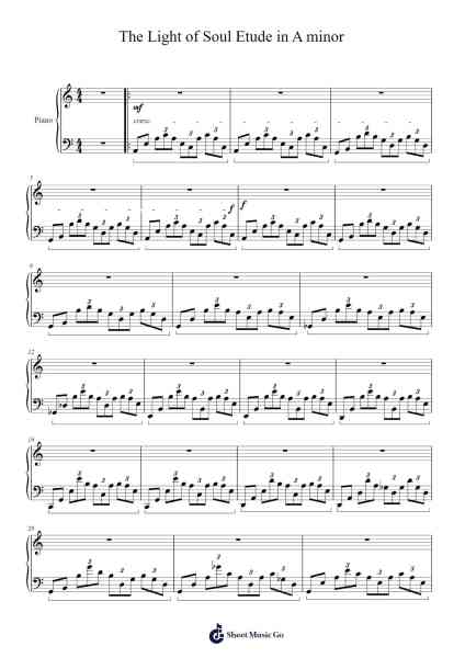 The Light of Soul Etude in A minor Sheet Music by Ronald Karle-Arr.Dwightlitt