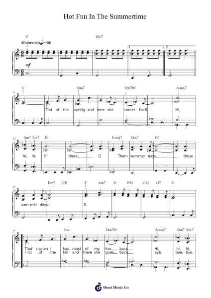 Hot Fun In The Summertime Sheet Music by Sly & The Family Stone-Arr.Brookecher Nicksie