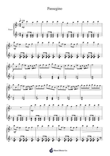 Passegino Sheet Music by Victor Stroganov-Arr.Vanlett Hudrey