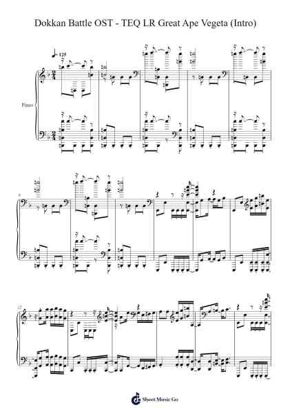 Dokkan Battle OST - TEQ LR Great Ape Vegeta (Intro) Sheet Music by notsowiseone-Arr.Louisron Whitemax
