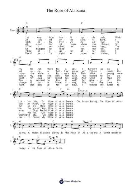 The Rose of Alabama Sheet Music by A. F. Winnemore-Arr.Danchloe